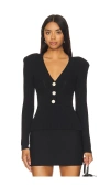 Self-portrait Pointelle Top In Black