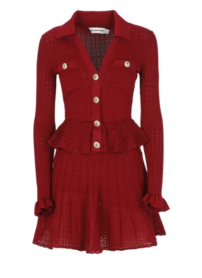 Self-portrait Pointelle Mini Dress