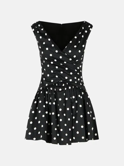 Self-portrait 'polka Dot' Black Cotton Dress