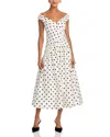 Self-portrait Polka Dot Cotton Midi Dress In Multi