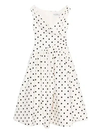 Self-portrait Polka Dot Cotton Midi Dress In Multi