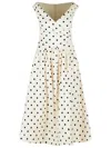 Self-portrait Cream Polka Dot Cotton Midi Dress In Metallic