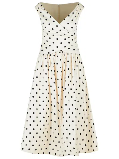 SELF-PORTRAIT SELF-PORTRAIT 'POLKA DOT' CREAM COTTON DRESS