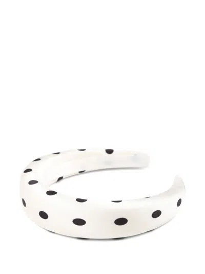 Self-portrait Kids' Polka-dot Head Band In Cream