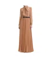 Self-portrait Polka Dot Mesh Maxi Skirt In Brown