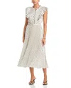 Self-portrait Polka Dot Midi Dres In Multi