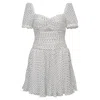 Self-portrait Flocked Polka-dot Crinkled-chiffon Mini Dress In White