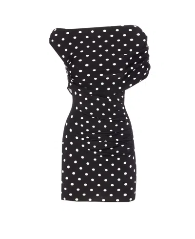 Self-portrait Polka Dot Mini Dress In Pattern