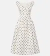 Self-portrait Polka-dot Off-shoulder Cotton Midi Dress In Multi