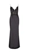 Self-portrait Self Portrait Polka Dot Long Dress In Black
