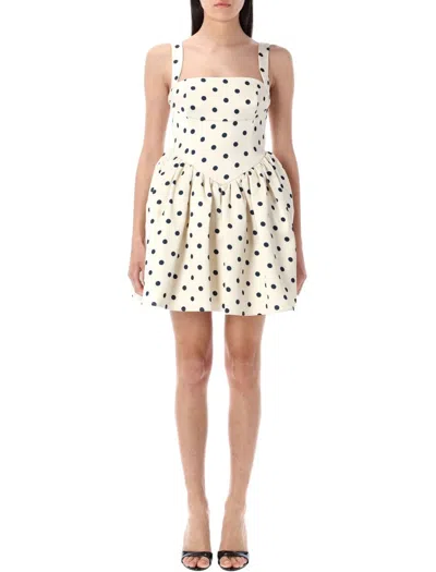 Self-portrait "polka Dot" Mini Dress In White