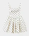 Self-portrait Pleated Polka-dot Duchesse-satin Mini Dress In Beige