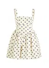 Self-portrait Pleated Polka-dot Duchesse-satin Mini Dress In Cream