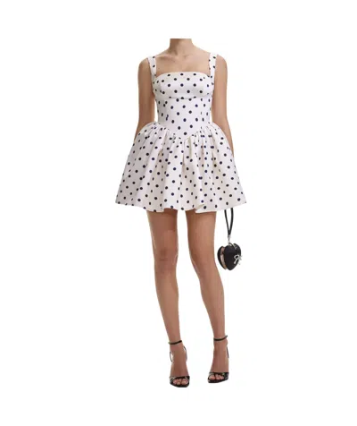 Self-portrait "polka Dot" Mini Dress In White