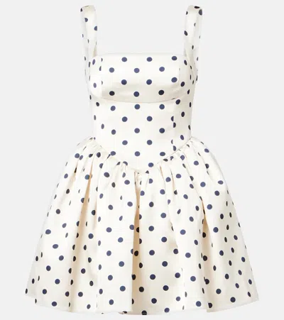 SELF-PORTRAIT POLKA-DOT SATIN MINIDRESS