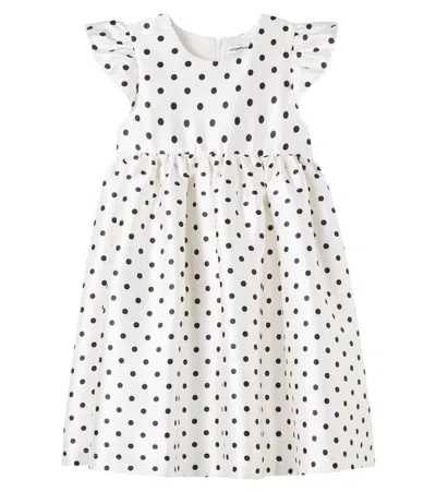 Self-portrait Polka-dot Printed Dress In White