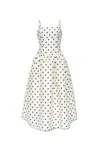 Self-portrait Cream Polka Dot Taffeta Midi Dress Cream In Cream