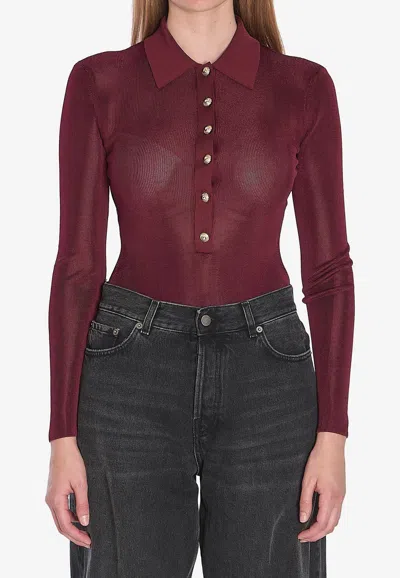 SELF-PORTRAIT POLO KNIT BODYSUIT