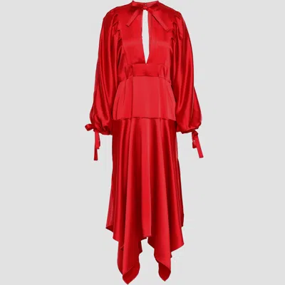 Pre-owned Self-portrait Self Portrait Polyester Midi Dress 6 In Red