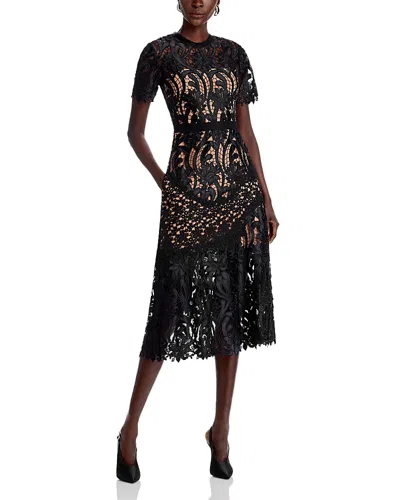 SELF-PORTRAIT SELF-PORTRAIT PRAIRIE GUIPURE LACE MIDI DRESS
