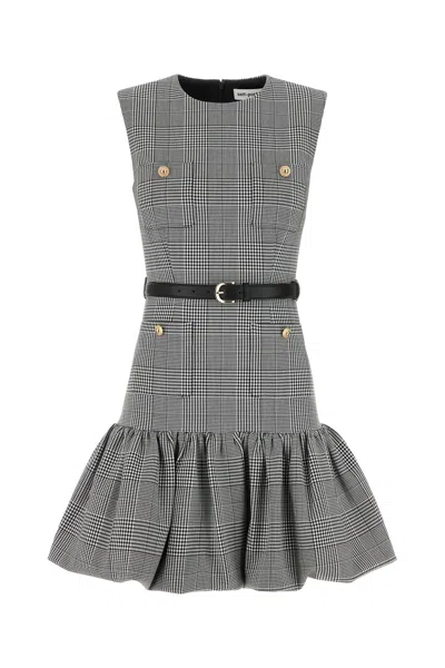 Self-portrait Self Portrait Prince Of Wales Check Mini Dress In Blue