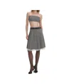 Self-portrait Prince Of Wales Pleated Midi Skirt In Gray