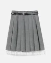 Self-portrait Prince Of Wales Check Pleated Midi Skirt In Gray