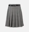 Self-portrait Prince Of Wales Pleated Midi Skirt In Gray