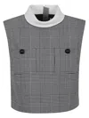 Self-portrait Prince Of Wales Check Top In Gray