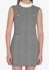 Self-portrait Sleeveless Prince Of Wales Check Mini Dress