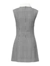 Self-portrait Sleeveless Prince Of Wales Check Mini Dress In Gray