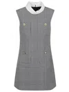 Self-portrait Sleeveless Prince Of Wales Check Mini Dress In Gray