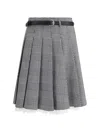 Self-portrait Prince Of Wales Pleated Midi Skirt In Gray