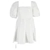 Self-portrait Puff Sleeve Mini Dress In White Cotton In White
