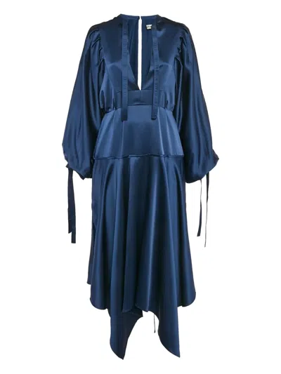 Pre-owned Self-portrait Puff-sleeves Asymmetrical Dress