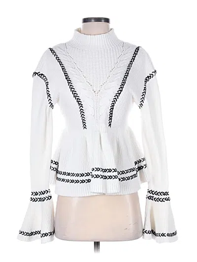 Pre-owned Self-portrait Pullover Sweater In White