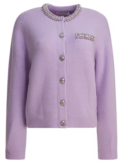 Self-portrait Purple Elastane Knitwear
