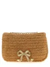 Self-portrait 'raffia Bow Charm' Shoulder Bag In Brown