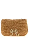 Self-portrait 'raffia Bow Charm' Shoulder Bag In Brown