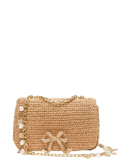 Self-portrait Raffia Bow Crossbody Bag