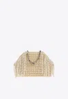 Self-portrait Raffia Peral Fringe Clutch