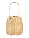 Self-portrait Structured Rattan Bag In Brown
