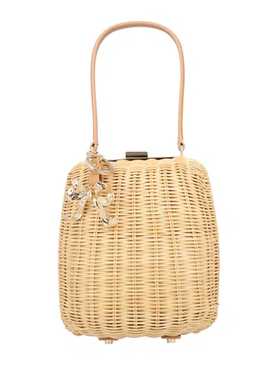 Self-portrait Rattan Bag In Brown