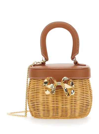 Self-portrait Rattan Bow Basket Bag