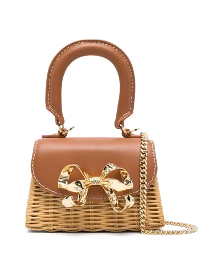 Self-portrait Rattan Bow Mini Bag