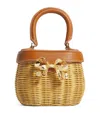 Self-portrait Rattan Bow Top-handle Basket Bag