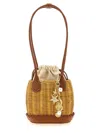 Self-portrait Self Portrait 'rattan Charm Shoulder Bag' Shoulder Bag In Brown