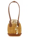 Self-portrait Self Portrait 'rattan Charm Shoulder Bag' Shoulder Bag In Brown