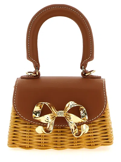 Self-portrait Rattan Micro Bow Handbag