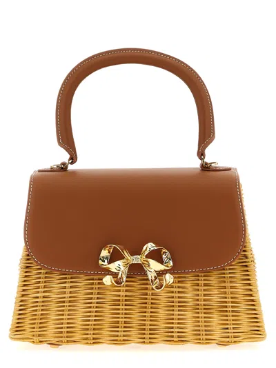 Self-portrait Rattan Mini Bow Bag Handbag